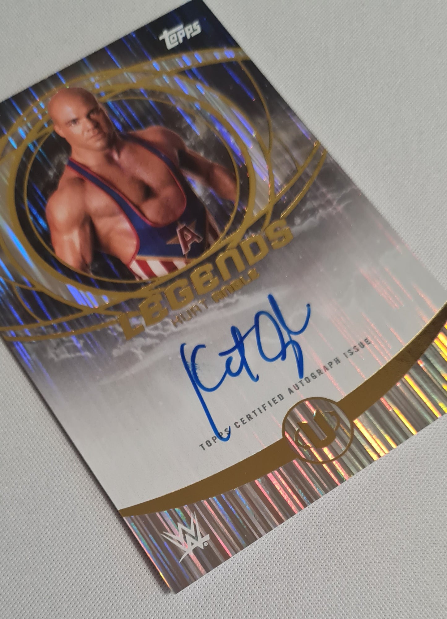 Kurt Angle - 2025 Topps WWE Universe Legends on-card Auto #LGA-KUA
