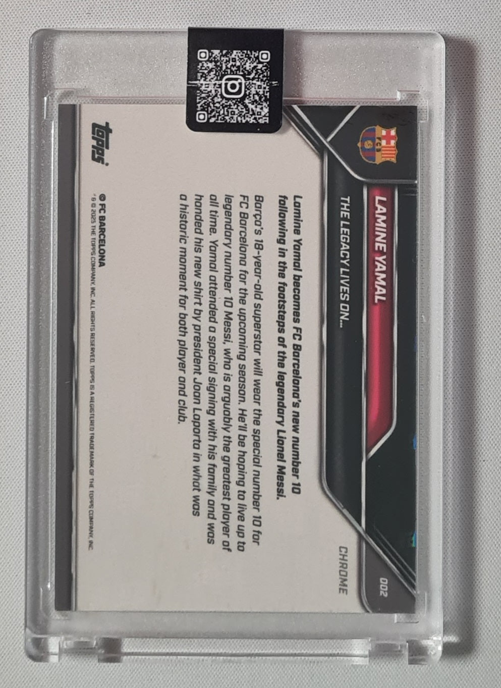 Lamine Yamal - 2025 Topps Now The Legacy Lives On (Lionel Messi) Green /99 #2 FC Barcelona