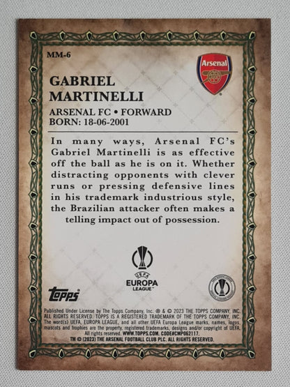 Gabriel Martinelli - 2022/23 Topps Merlin UEFA Soccer Merlin's Masters #MM-6 Arsenal FC