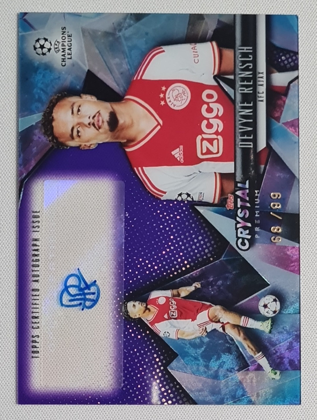 Devyne Rensch - 2022/23 Topps Crystal Premium UCL Crystal Auto /99 #CA-DR AFC Ajax