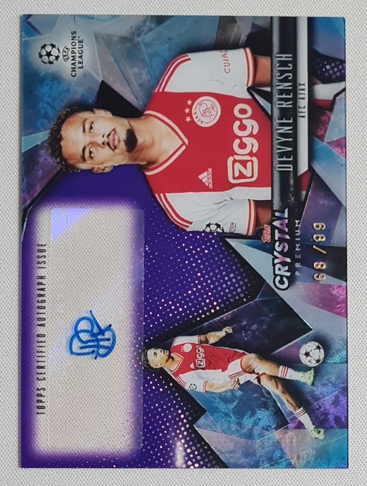 Devyne Rensch - 2022/23 Topps Crystal Premium UCL Crystal Auto /99 #CA-DR AFC Ajax