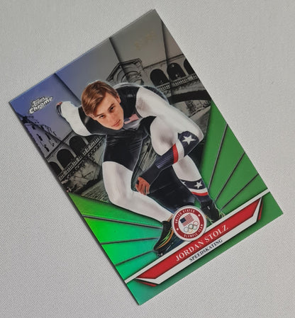 Jordan Stolz - 2026 Topps Chrome Winter Olympics Speedskating Green /99 #BU-11