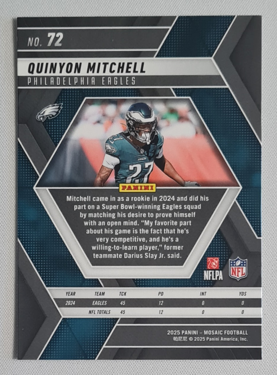 Quinyon Mitchell - 2025 Panini Mosaic NFL #72 Philadelphia Eagles
