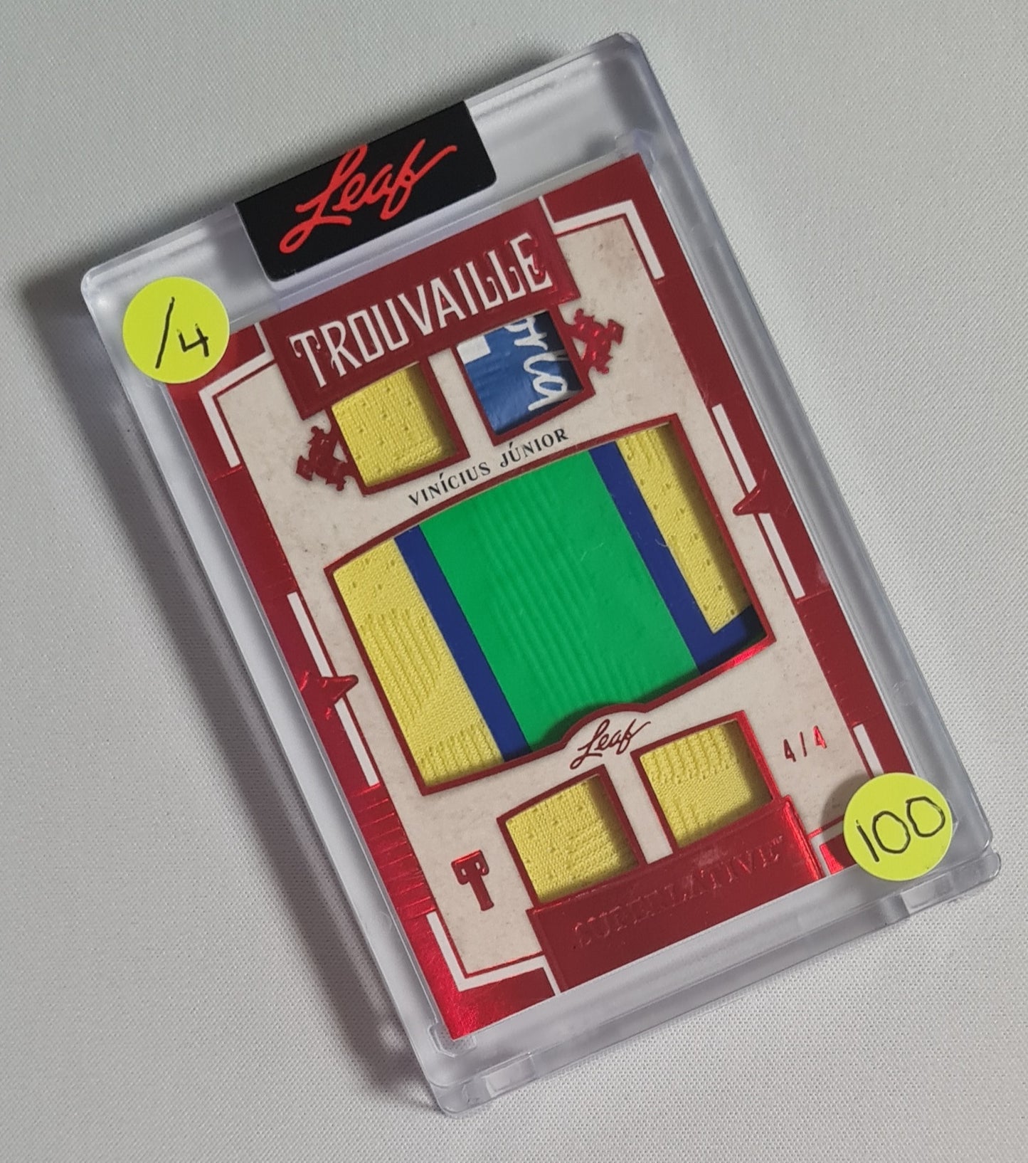 Vinicius Jr - 2023 Leaf Trouvaille Superlative Patch /4 #T-20 Brazil