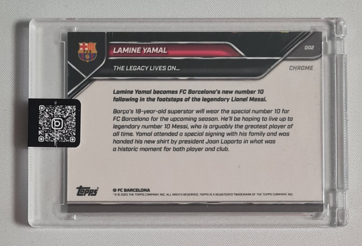 Lamine Yamal - 2025 Topps Now The Legacy Lives On (Lionel Messi) Green /99 #2 FC Barcelona