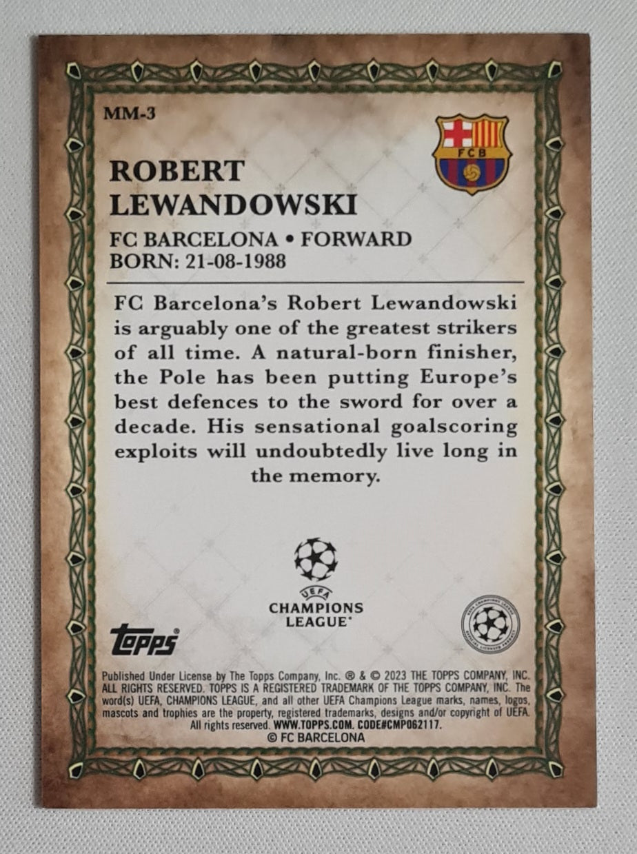 Robert Lewandowski - 2022/23 Topps Merlin UEFA Soccer Merlin's Masters #MM-3 FC Barcelona