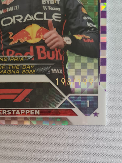 Max Verstappen - 2023 Topps Chrome F1 Purple /199 #169