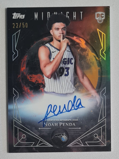 Noah Penda - 2025 Topps Midnight Auto /50 Orlando Magic