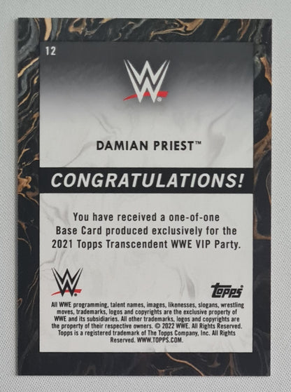 Damian Priest - 2021 Topps Transcendent 1of1 WWE VIP Party Red & Yellow #12