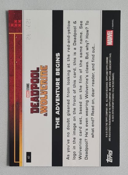 Deadpool - 2025 Topps Chrome Deadpool & Wolverine Aqua Refractor /199 #47