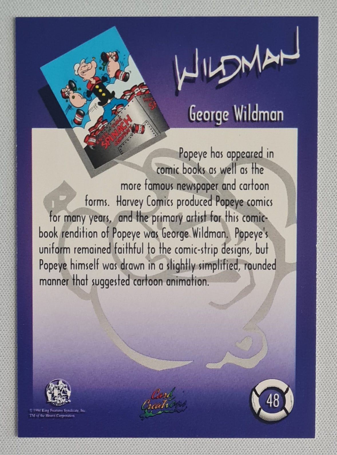 Popeye - 1994 Card Creations Spinach #48