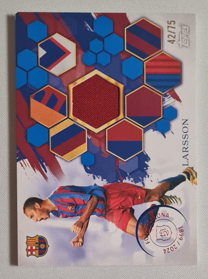 Henrik Larsson - 2024 Topps 125 Year Barcelona Anniversary Patch /75 #JR-HL