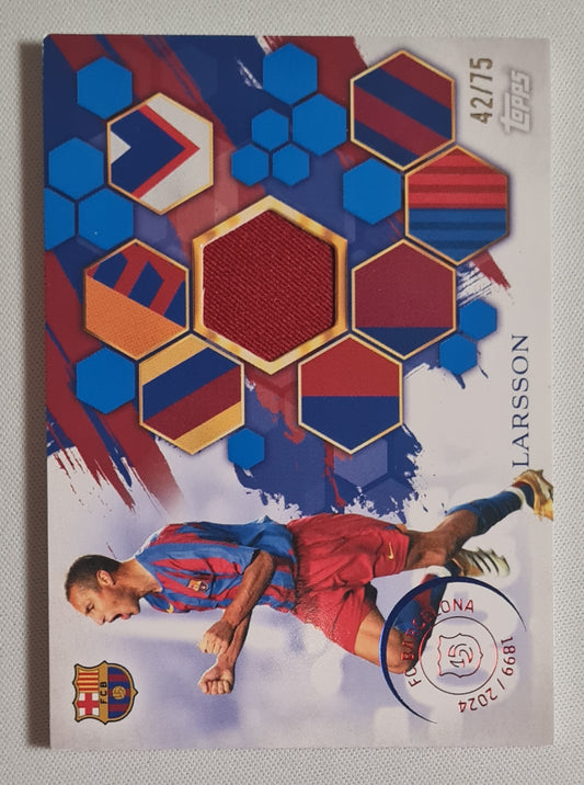 Henrik Larsson - 2024 Topps 125 Year Barcelona Anniversary Patch /75 #JR-HL