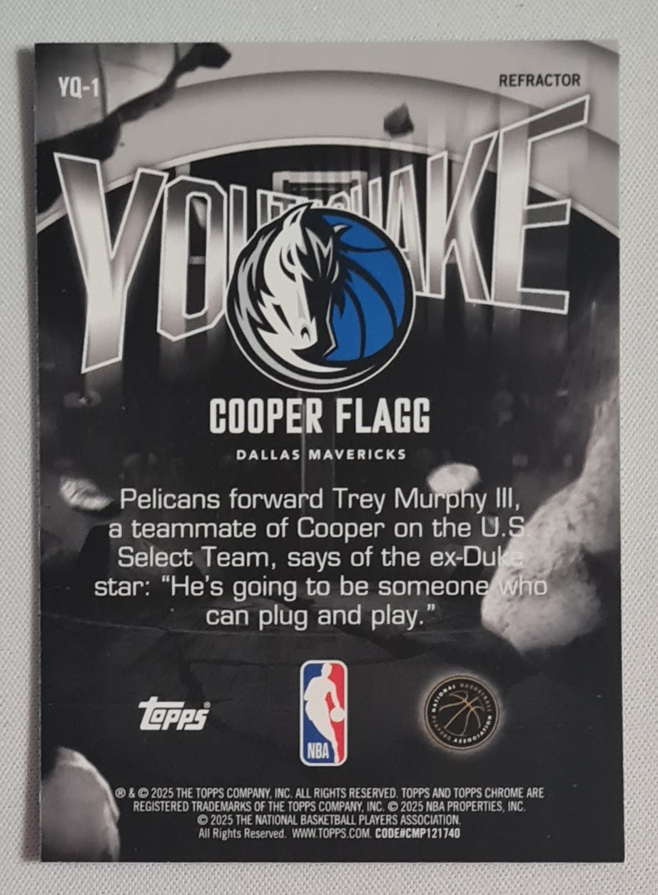Cooper Flagg - 2025/26 Topps Chrome Youthquake Refractor #YQ-1 Dallas Mavericks