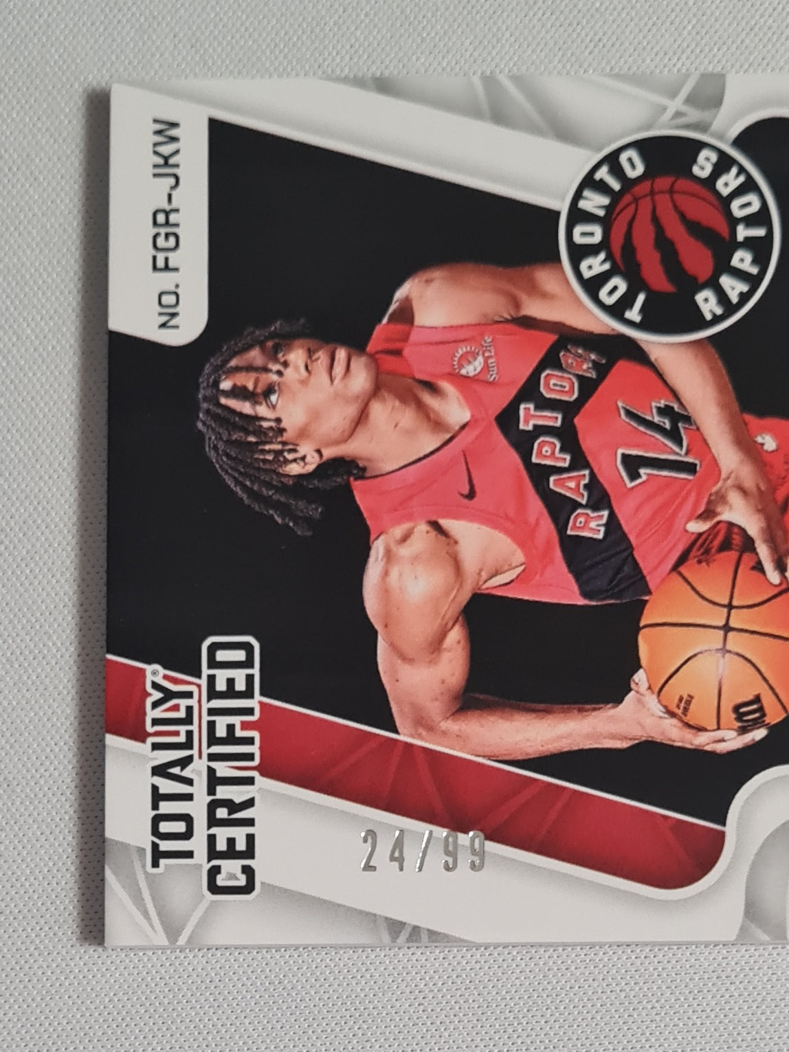 Ja'Kobe Walter - 2024/25 Panini Totally Certified Fabric of the Game /99 #FGR-JKW Toronto Raptors