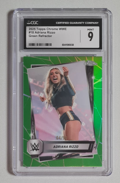 Adriana Rizzo - 2025 Topps Chrome WWE Green Refractor /99 CGC 9 #18