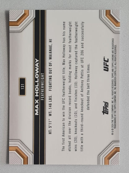 Max Holloway - 2024 Topps Chrome UFC Checkerboard #131