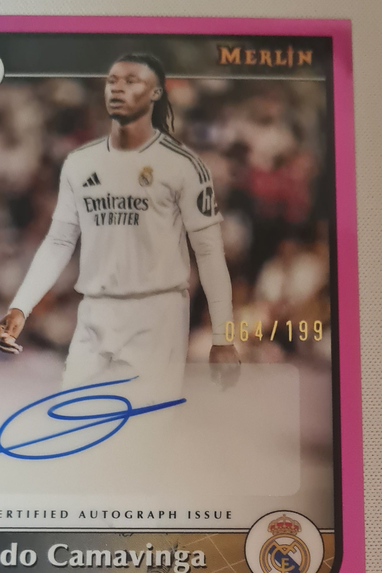 Eduardo Camavinga - 2024/25 Topps Merlin Pink Auto /199 #AU-CAM Real Madrid CF