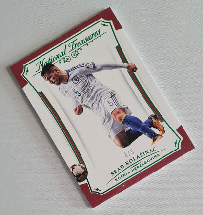 Sead Kolasinac - 2018 Panini National Treasures Soccer Emerald /5 #51 Bosnia Herzegovina