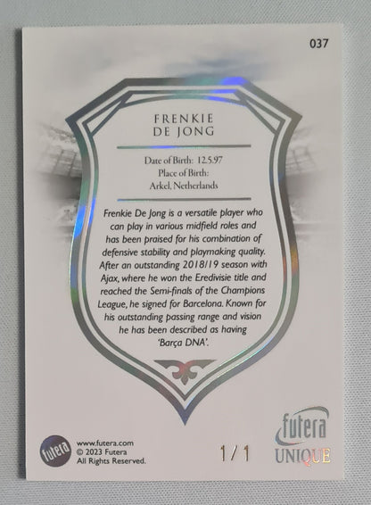 Frenkie de Jong - 2023 Futera Unique Rainbow 1of1! #37 Netherlands
