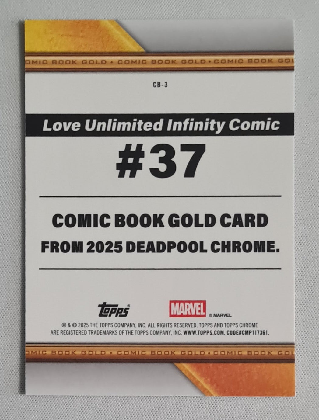 Deadpool - 2025 Topps Chrome Deadpool Comic Book Gold Card #CB-3