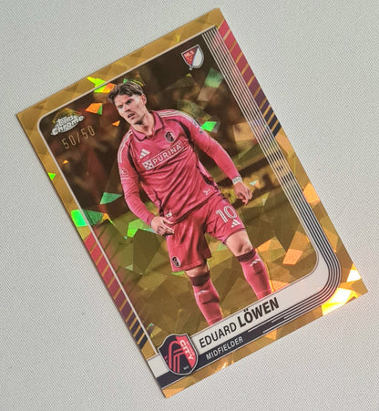 Eduard Lowen - 2025 Topps Chrome MLS Gold Ice /50 #17 St Louis City
