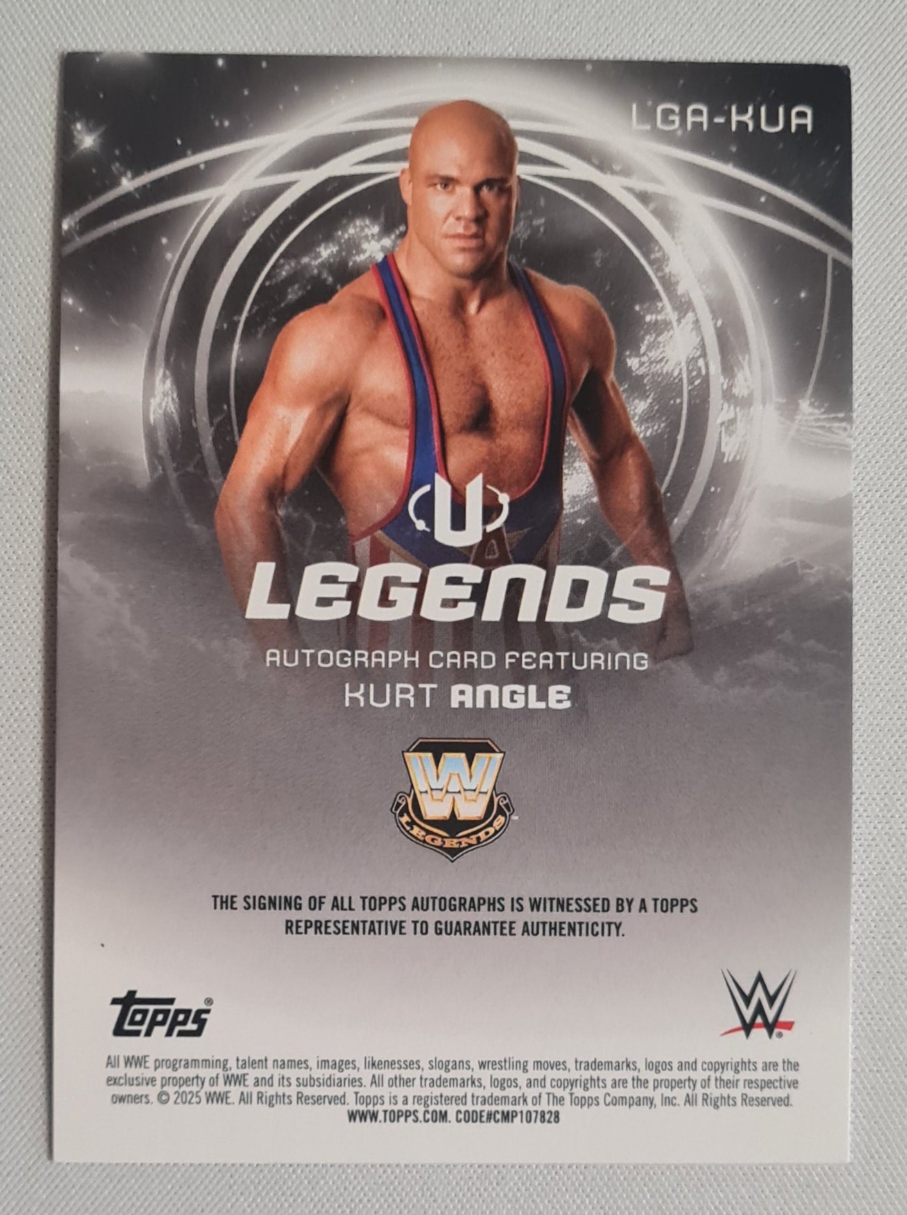 Kurt Angle - 2025 Topps WWE Universe Legends on-card Auto #LGA-KUA