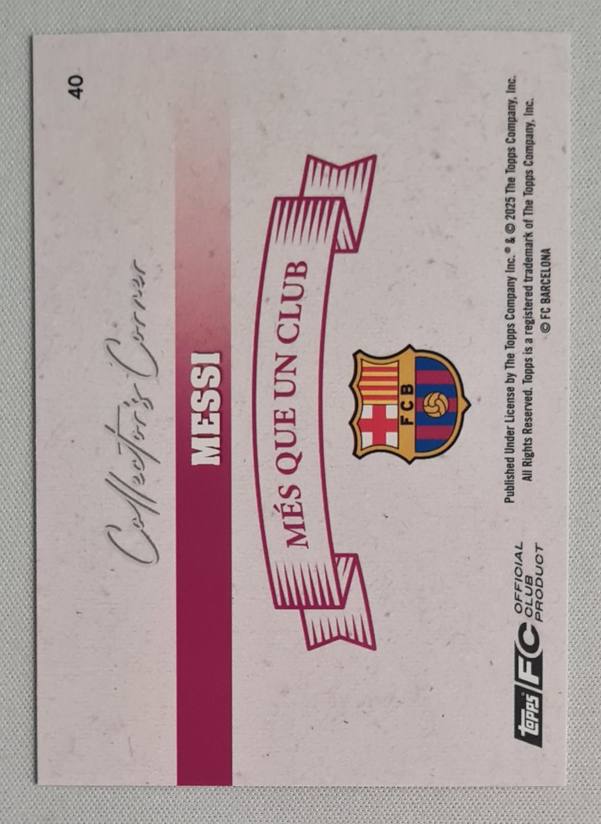 Lionel Messi - 2025-26 Topps FC Barcelona Team Set Collector's Corner Green /99 #40