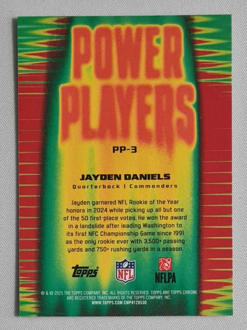 Jayden Daniels - 2025 Topps Chrome NFL Power Players #PP-3 Washington Commanders