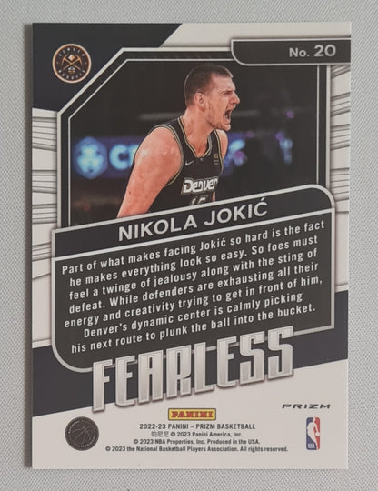 Nikola Jokic - 2022/23 Panini Prizm Fearless Prizm #20 Denver Nuggets
