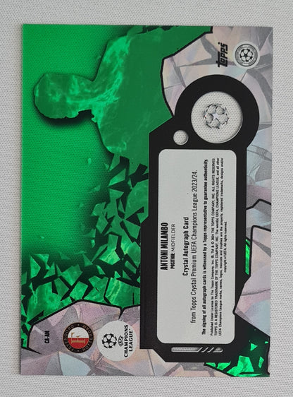Antoni Milambo - 2023/24 Topps Crystal UCL Green Auto /75 #CA-AM Feyenoord