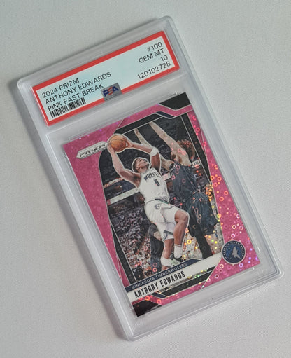 Anthony Edwards - 2024 Panini Prizm Pink Fast Break /50 PSA 10 #100 Minnesota Timberwolves