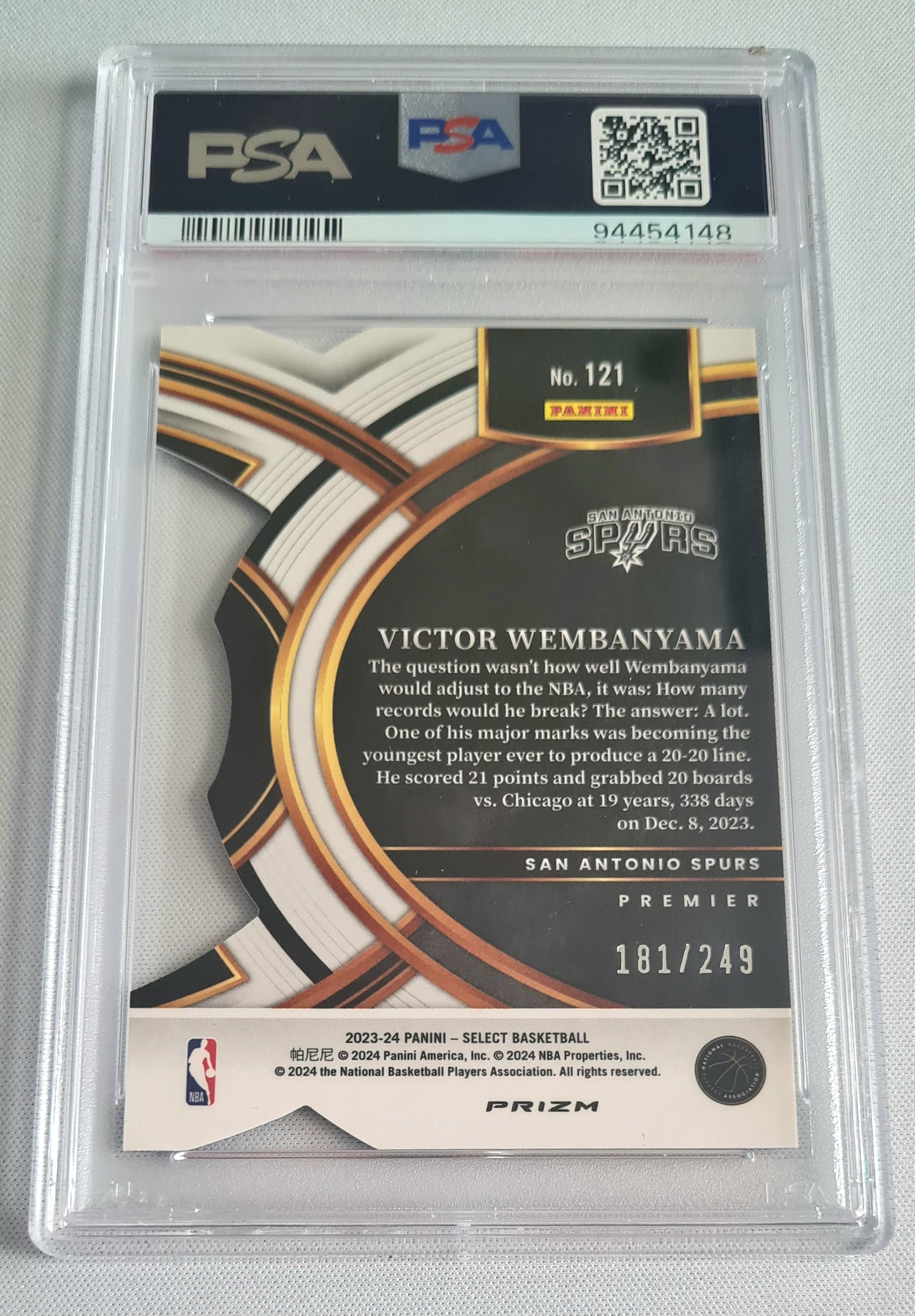 Victor Wembanyama - 2023 Panini Select Blue Concourse PSA 10 GEM MINT Rookie Card #87 San Antonio Spurs