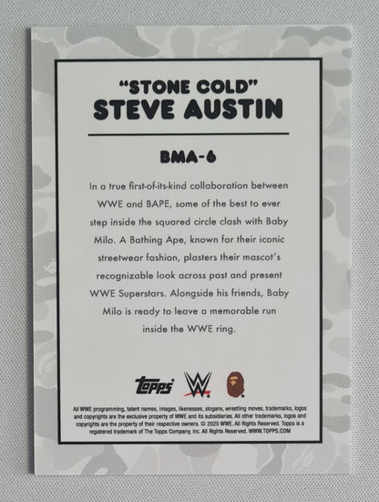 Stone Cold Steve Austin - 2025 Topps WWE x Bape Baby Milo Camo #BMA-6