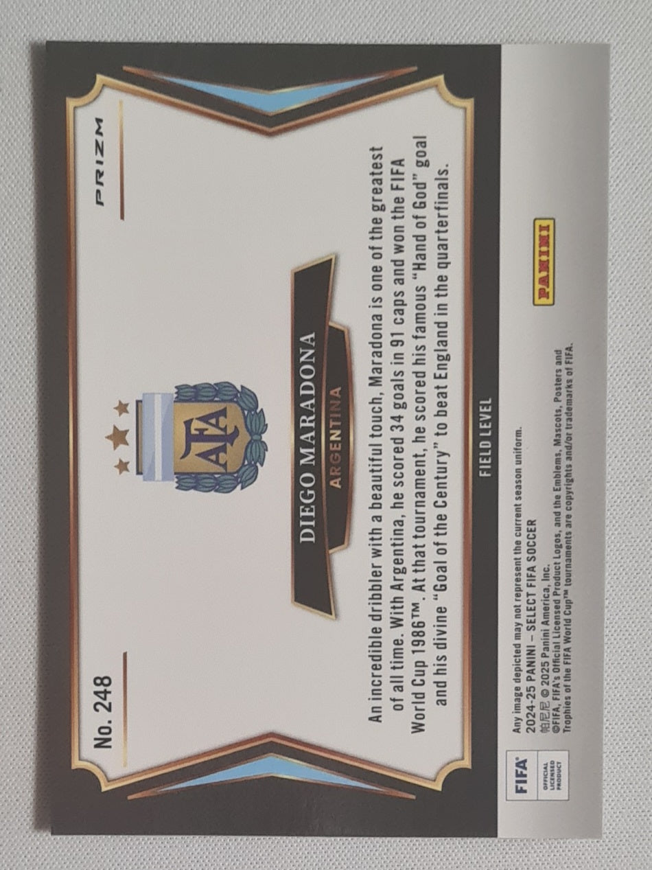 Diego Maradona - 2024/25 Panini Select FIFA Field Level Cracked Ice #248 Argentina