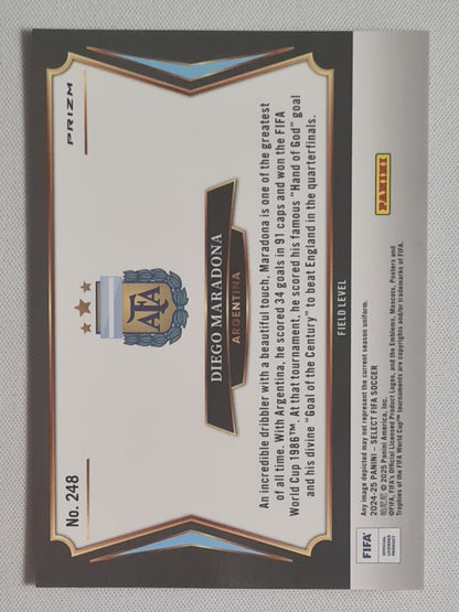 Diego Maradona - 2024/25 Panini Select FIFA Field Level Cracked Ice #248 Argentina