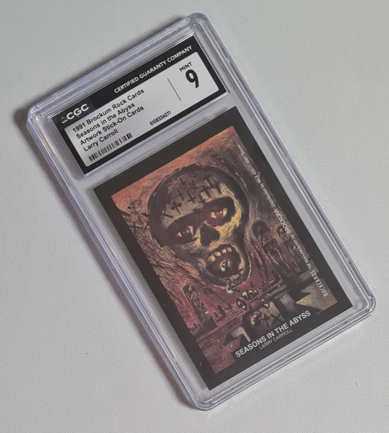 Larry Carroll - 1991 Brockum Rock Cards CGC 9 Seasons in the Abyss Artwork