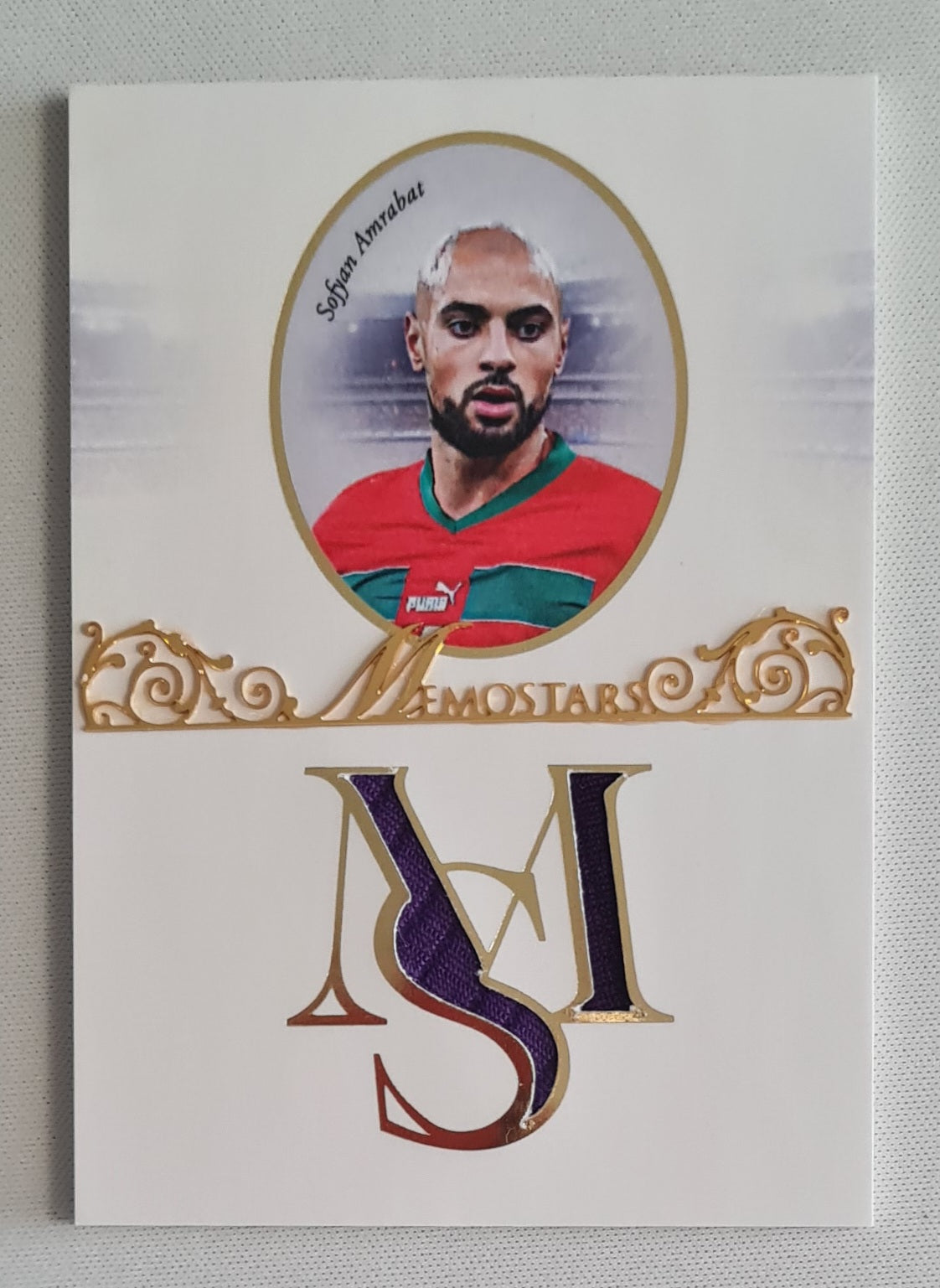 Sofyan Amrabat - 2023 Futera Unique Memostars /16 Patch Game Worn #MST01 Morocco