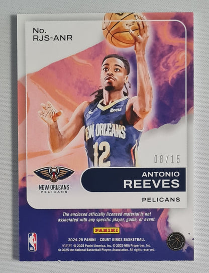Antonio Reeves - 2024/25 Panini Court Kings Rookie Swatches /15 #RJS-ANR New Orleans Pelicans