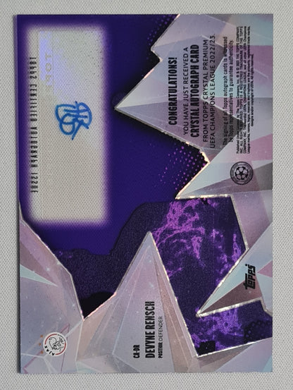 Devyne Rensch - 2022/23 Topps Crystal Premium UCL Crystal Auto /99 #CA-DR AFC Ajax