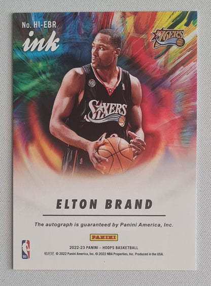 Elton Brand - 2022/23 Panini Hoops Ink Auto #HI-EBR Philadelphia 76ers