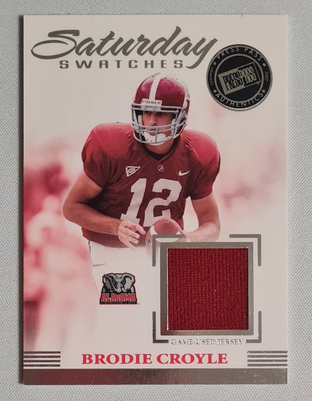 Brodie Croyle - 2007 Press Pass Legends Saturday Swatches Jersey #SS-BC Alabama
