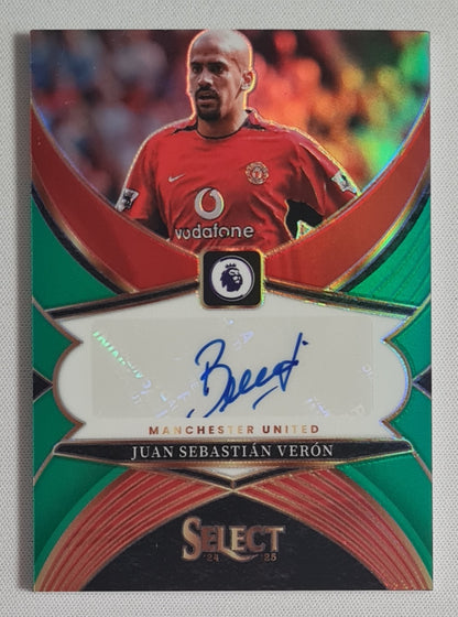 Juan Sebastian Veron - 2024/25 Panini Select Green Auto /5 #SS-JSV Manchester United