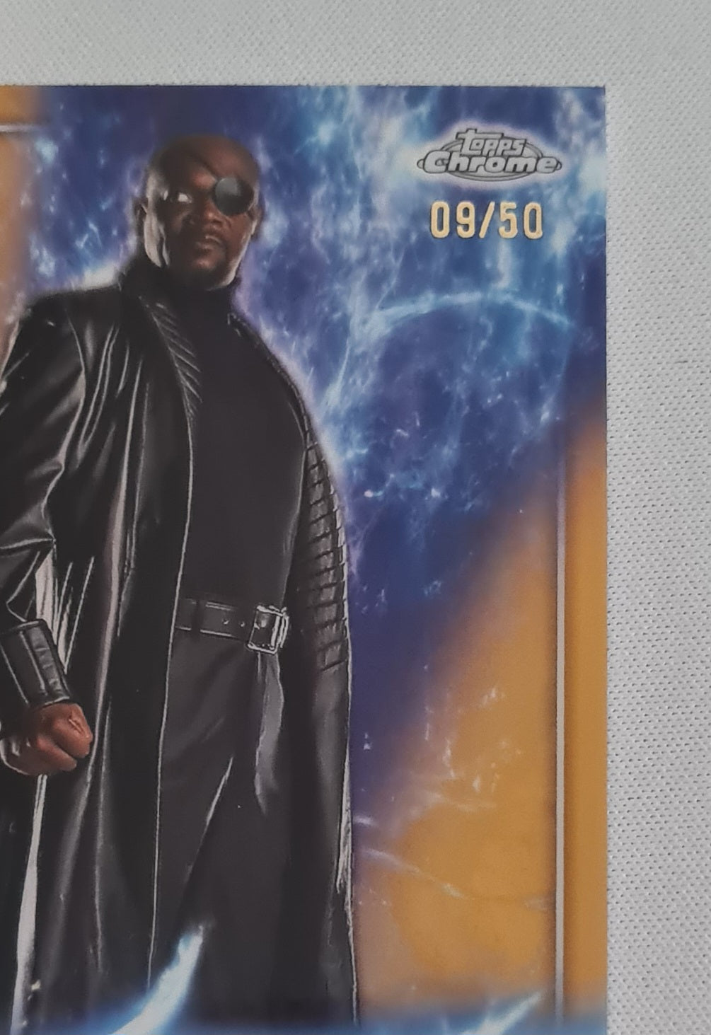 Nick Fury - 2025 Topps Chrome Marvel Iron Man 2 Gold /50 Phase One #9