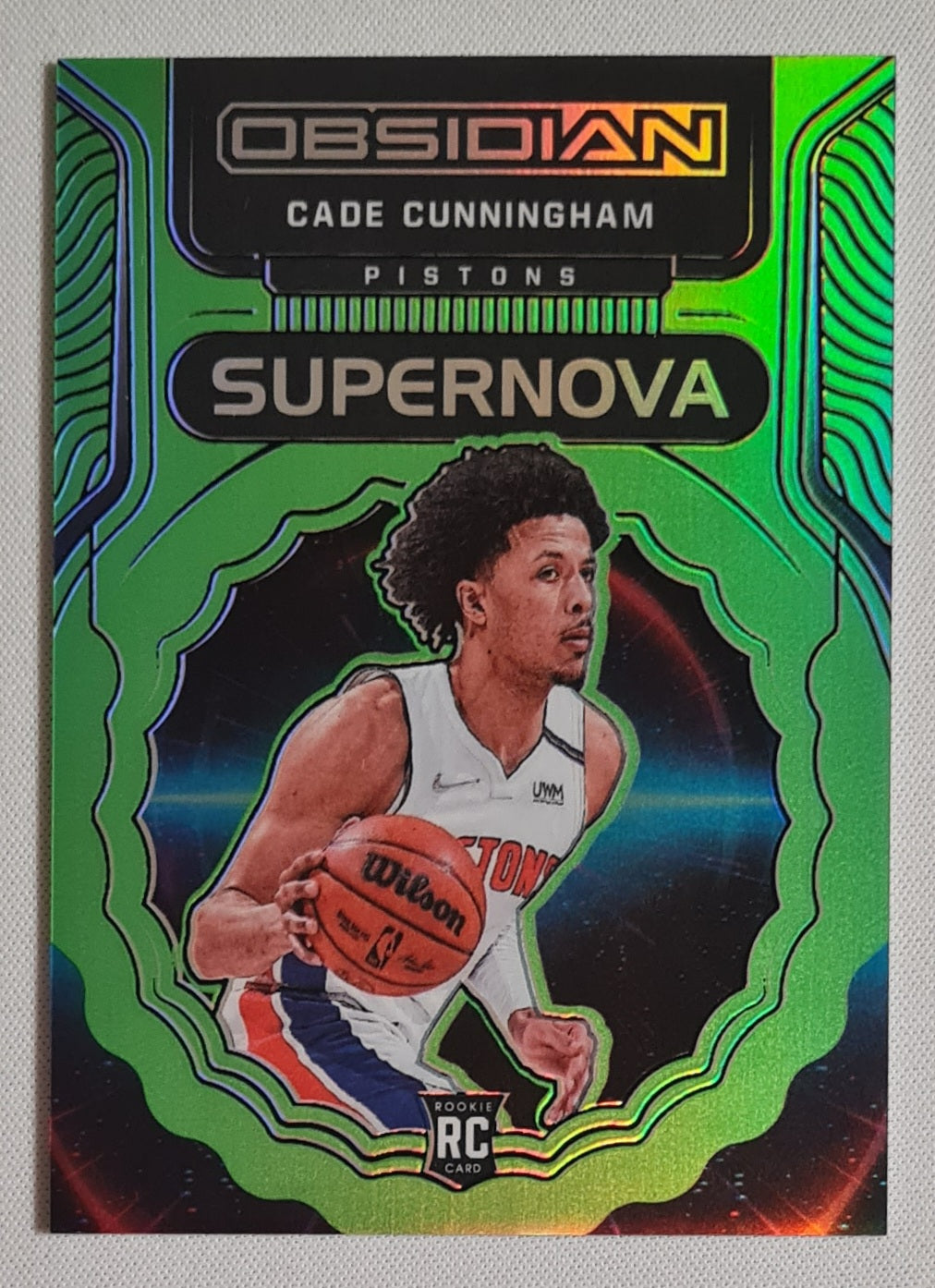 Cade Cunningham - 2021/22 Panini Obsidian Supernova Green #4 Detroit Pistons