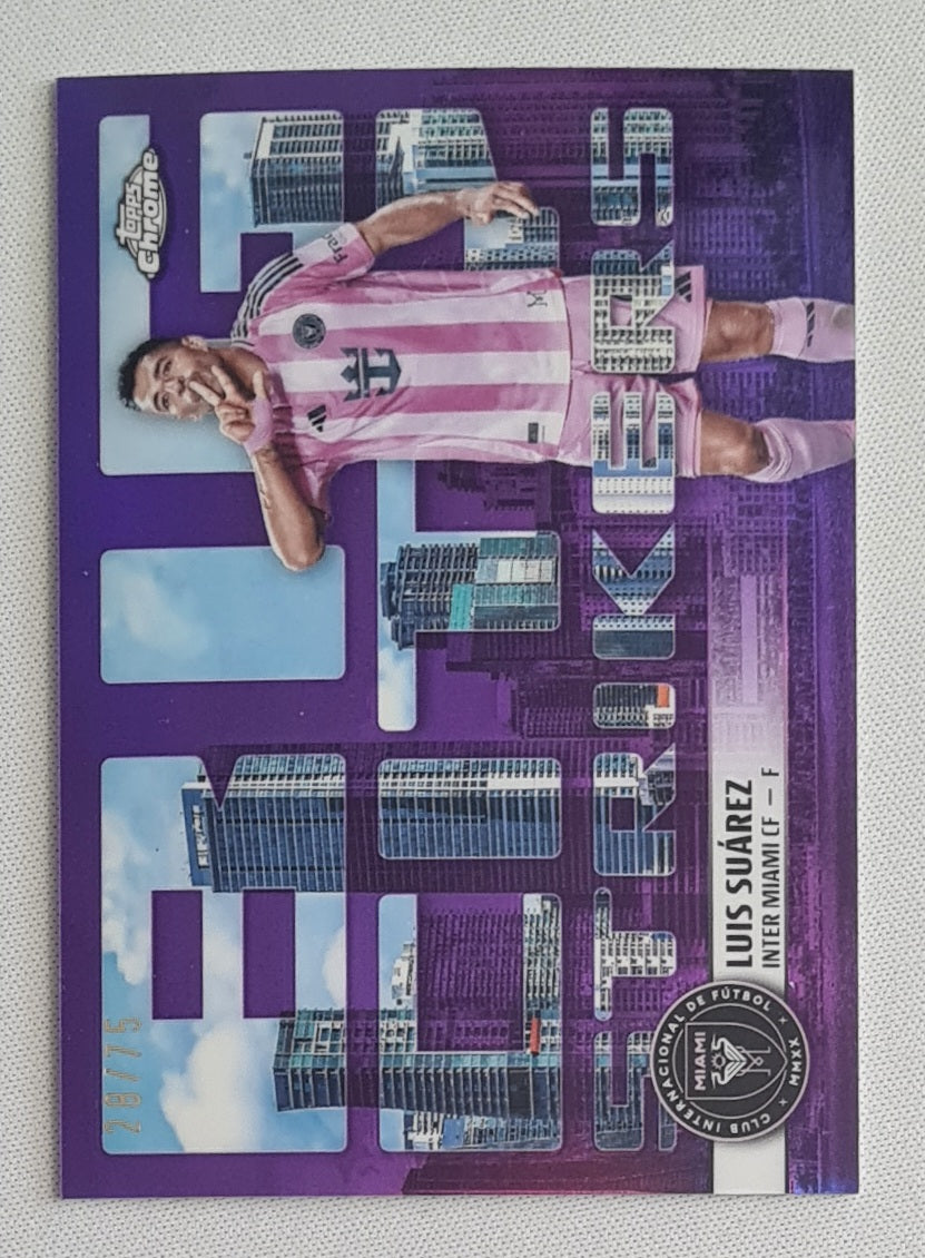Luis Suarez - 2025 Topps Chrome Big City Strikers Purple /75 #BCS-6 Inter Miami