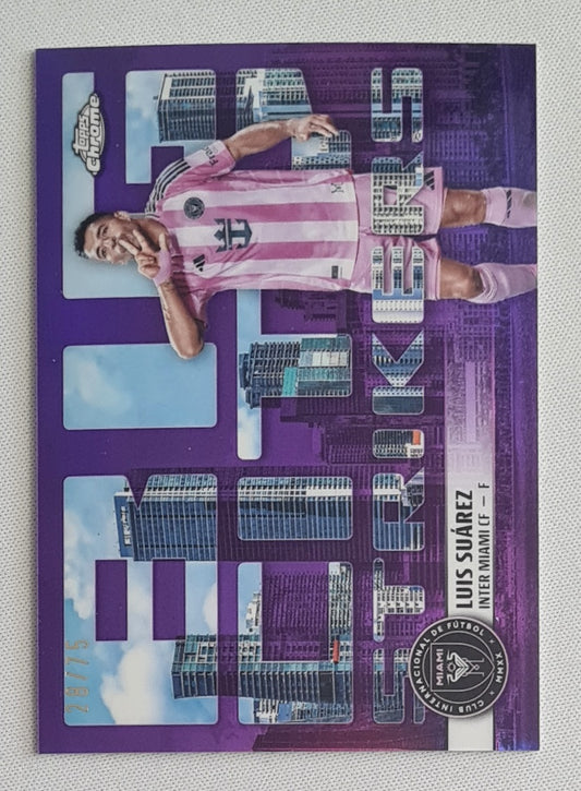 Luis Suarez - 2025 Topps Chrome Big City Strikers Purple /75 #BCS-6 Inter Miami