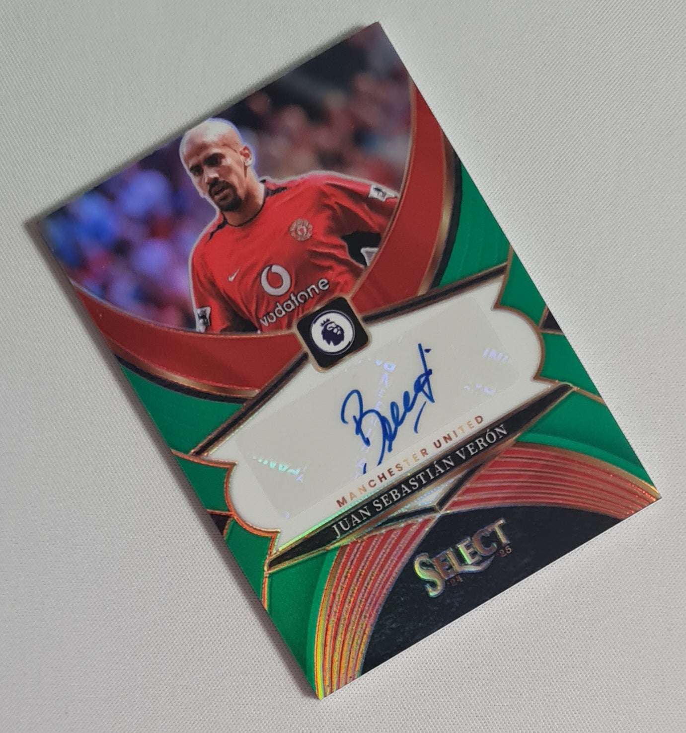 Juan Sebastian Veron - 2024/25 Panini Select Green Auto /5 #SS-JSV Manchester United