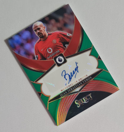 Juan Sebastian Veron - 2024/25 Panini Select Green Auto /5 #SS-JSV Manchester United