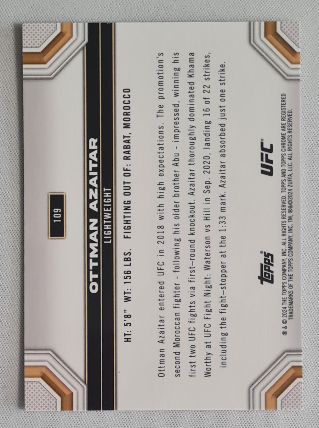 Ottman Azaitar - 2024 Topps Chrome UFC X-Fractor #109